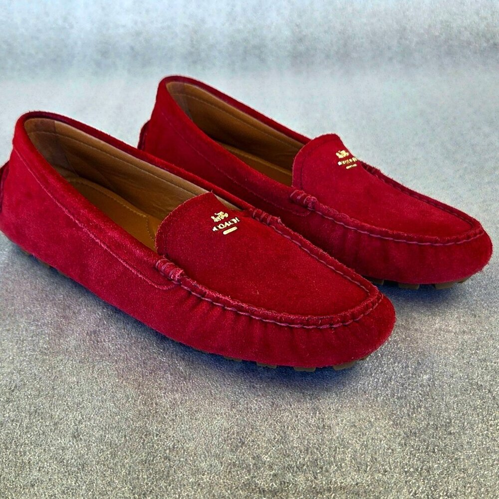 Women's COACH - Slip-Ons - Red - Suede - Size 8B - China - A00277 Amber